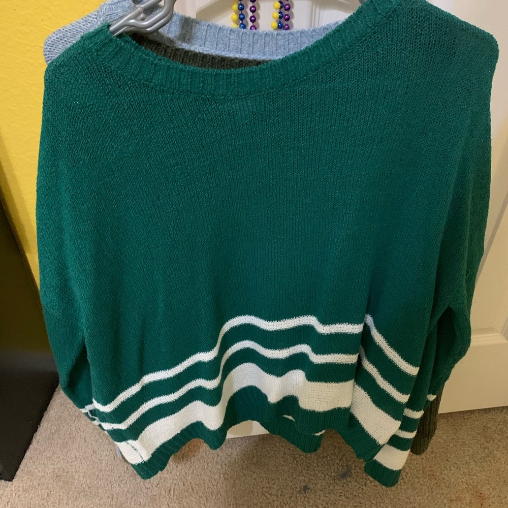 Green Striped Sweater